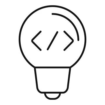 Light bulb icon representing programming and development ideas Illustrazione stock