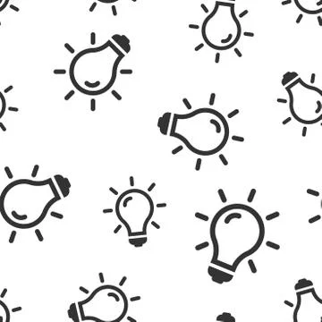 Light bulb icon seamless pattern background. Lightbulb vector illustration. L Illustrazione stock
