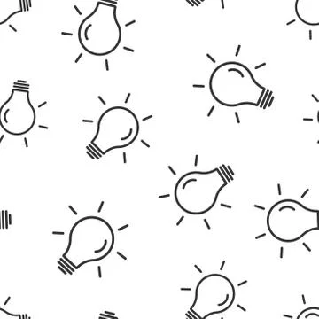 Light bulb icon seamless pattern background. Lightbulb vector illustration. L Illustrazione stock