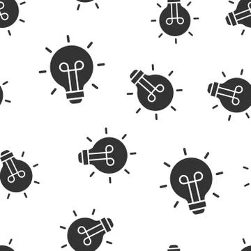 Light bulb icon seamless pattern background. Lightbulb vector illustration. L Illustrazione stock
