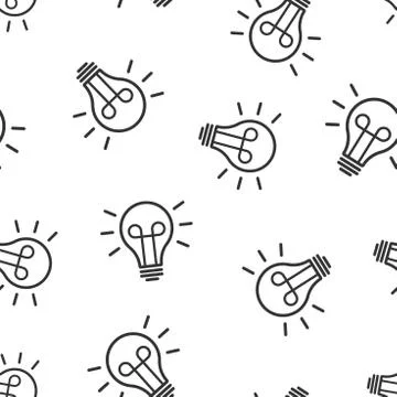 Light bulb icon seamless pattern background. Lightbulb vector illustration. L Illustrazione stock