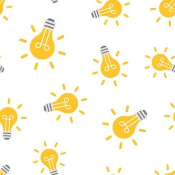 Light bulb icon seamless pattern background. Lightbulb vector illustration. L Illustrazione stock