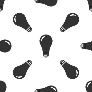 Light bulb icon seamless pattern on white background. Energy and idea symbol Stock Illustration