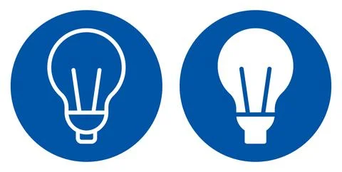 Light Bulb Icon Set with Blue Background for Creative Designs and Projects イラスト素材