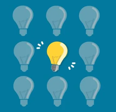 Light bulb icon in the sky, creative concepts Stock Illustration