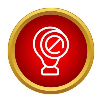 Light bulb icon with stop sign indicating no idea Stock Illustration