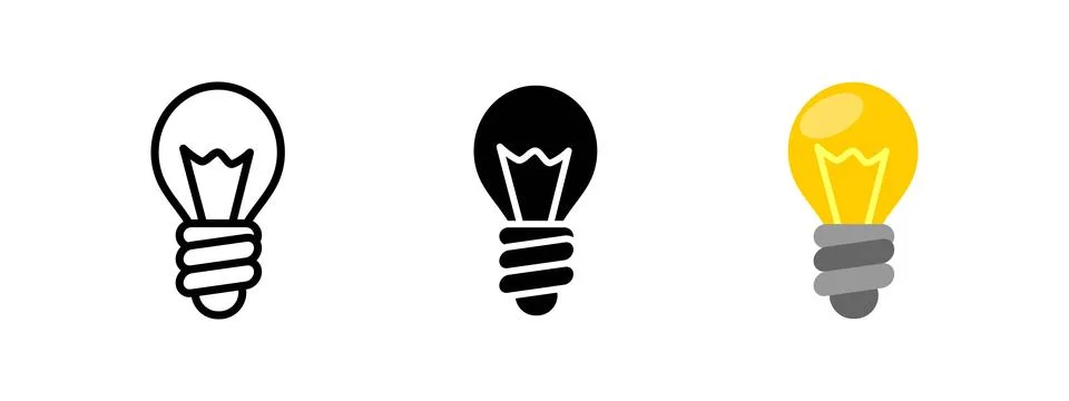 Light bulb icon. Symbol of creativity and innovation. Electricity and energ.. Stock Illustration