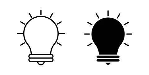 Light bulb icon symbol. Flat Vector illustration Stock Illustration