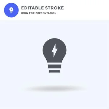 Light Bulb icon vector, filled flat sign, solid pictogram isolated on white Illustrazione stock