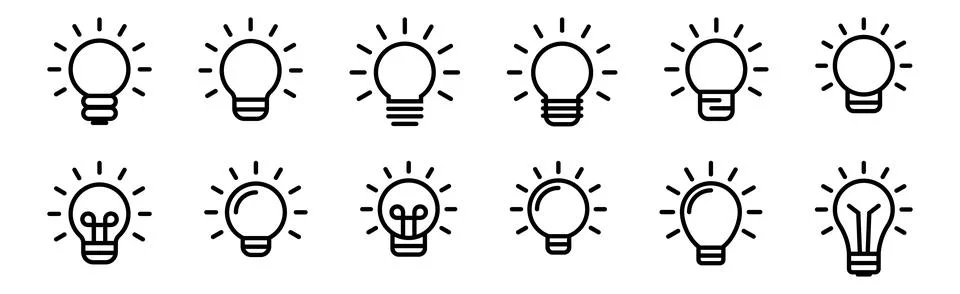 The light bulb icon vector, full of ideas and creative thinking Stock Illustration