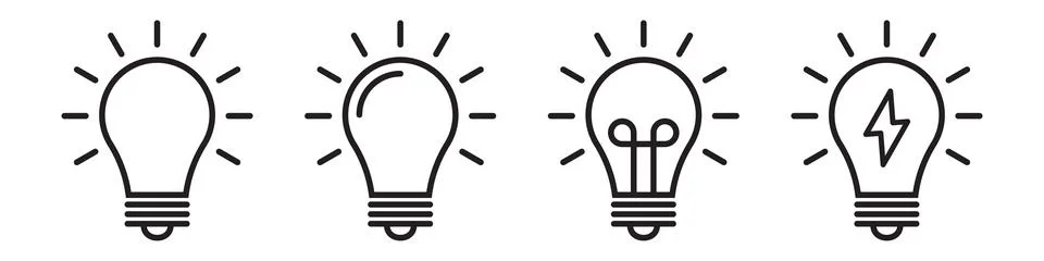 The light bulb icon vector, full of ideas and creative thinking Stock Illustration