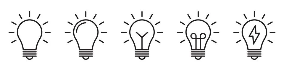 The light bulb icon vector, full of ideas and creative thinking. Stock Illustration