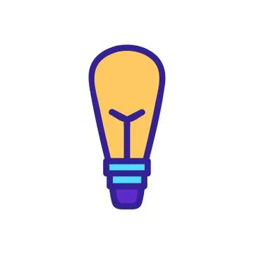 Light bulb icon vector. Isolated contour symbol illustration 스톡 일러스트