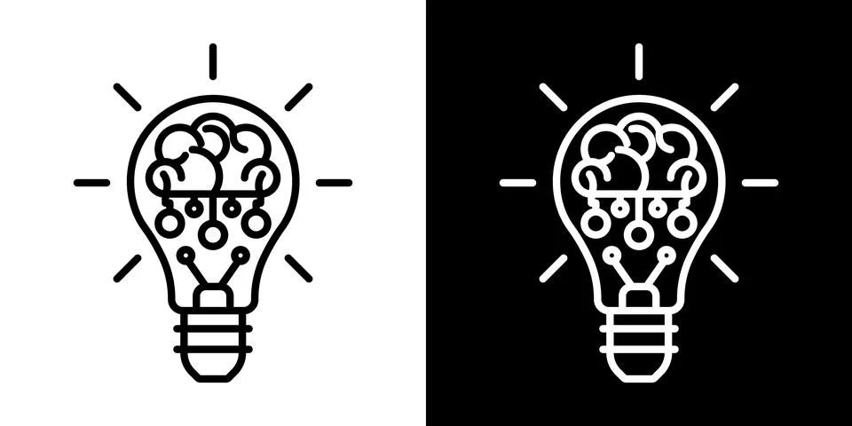 Light Bulb icon, vector isolated. Idea sign, solution, inspiration, thinking Stock Illustration