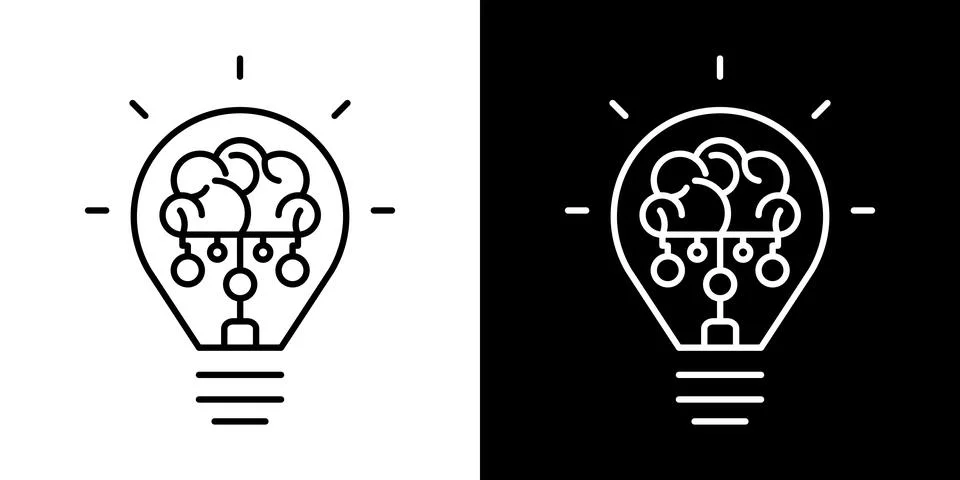 Light Bulb icon, vector isolated. Idea sign, solution, inspiration, thinking Stock Illustration