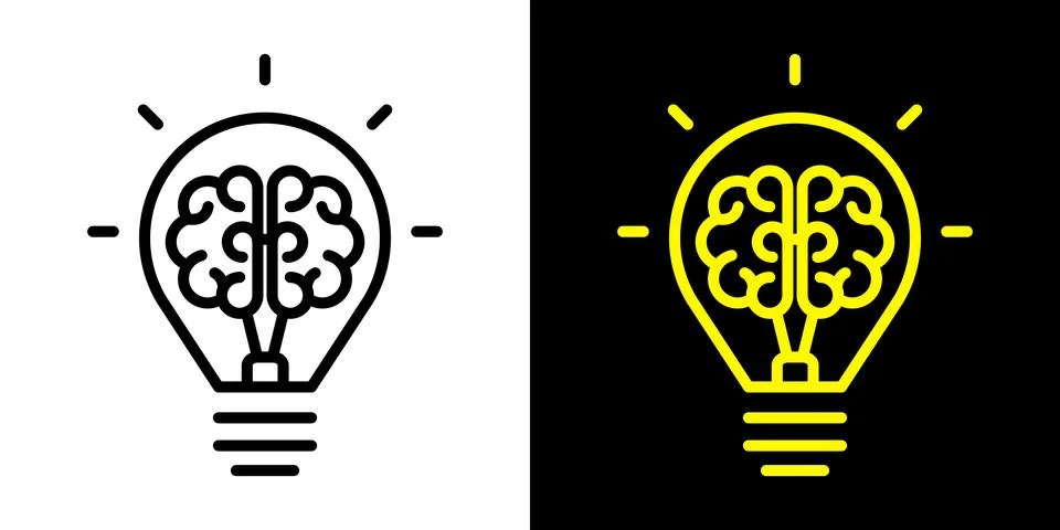 Light Bulb icon, vector isolated. Idea sign, solution, inspiration, thinking Stock Illustration