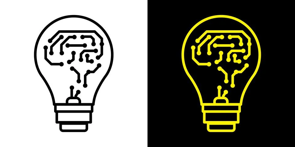 Light Bulb icon, vector isolated. Idea sign, solution, inspiration, thinking Stock Illustration