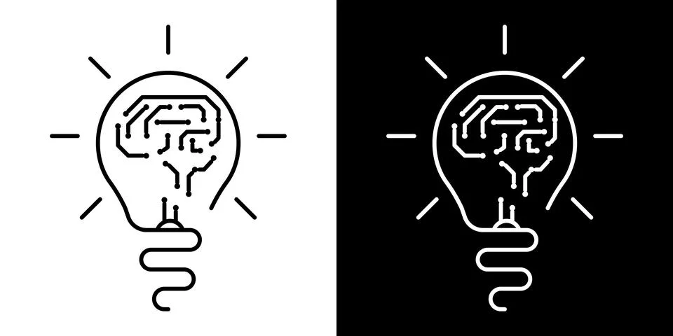 Light Bulb icon, vector isolated. Idea sign, solution, inspiration, thinking Stock Illustration