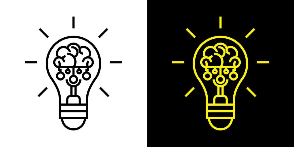 Light Bulb icon, vector isolated. Idea sign, solution, inspiration, thinking Stock Illustration