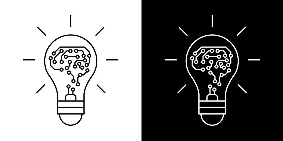 Light Bulb icon, vector isolated. Idea sign, solution, inspiration, thinking Stock Illustration