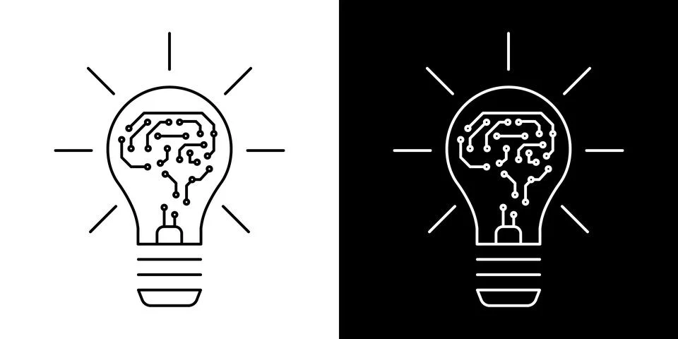 Light Bulb icon, vector isolated. Idea sign, solution, inspiration, thinking Stock Illustration