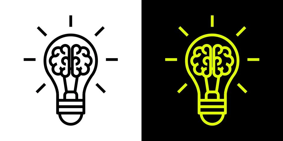 Light Bulb icon, vector isolated. Idea sign, solution, inspiration, thinking Stock Illustration