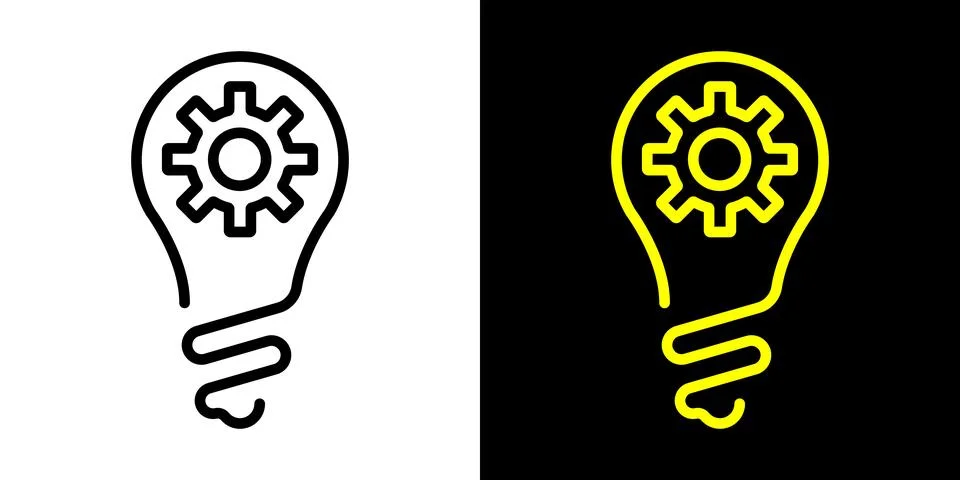 Light Bulb icon, vector isolated. Idea sign, solution, inspiration, thinking Stock Illustration