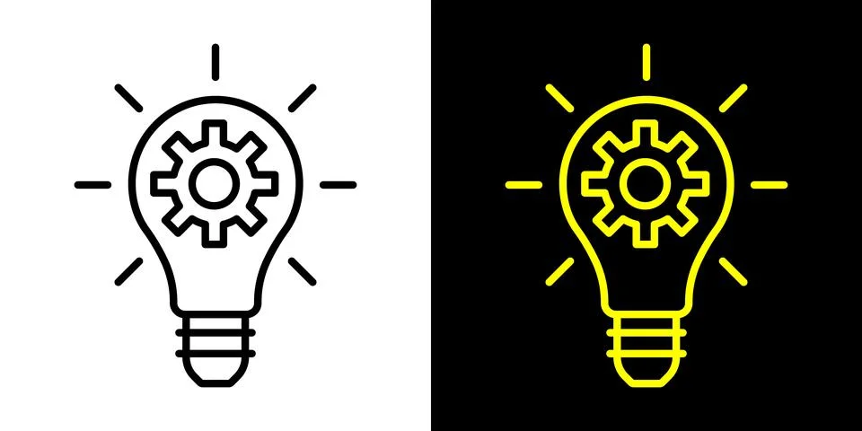 Light Bulb icon, vector isolated. Idea sign, solution, inspiration, thinking Stock Illustration