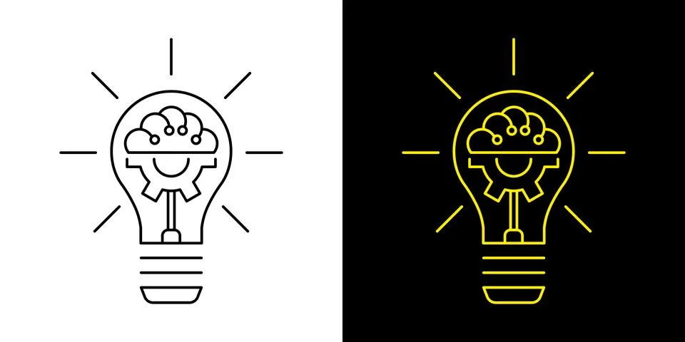 Light Bulb icon, vector isolated. Idea sign, solution, inspiration, thinking Illustrazione stock