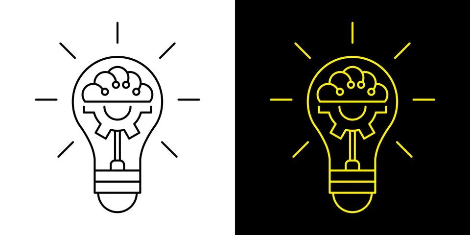 Light Bulb icon, vector isolated. Idea sign, solution, inspiration, thinking Illustrazione stock