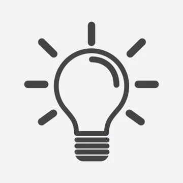 Light bulb icon in white background. Idea flat vector illustration. Icons for Stock Illustration