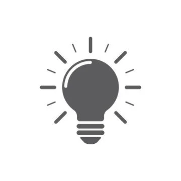 Light bulb icon on white background. Energy and idea symbol. Stock Illustration