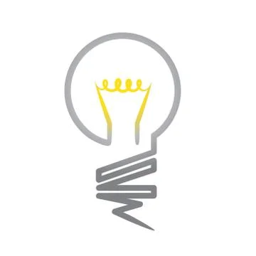 Light Bulb icon on white background, Concept of Idea, Stock Vector illustrati Illustrazione stock