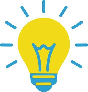 Light bulb icon yellow idea creativity symbol Stock Illustration