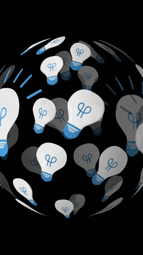 Light bulb icons 4k Stock Footage 342224972