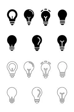 Light bulb icons set Stock Illustration