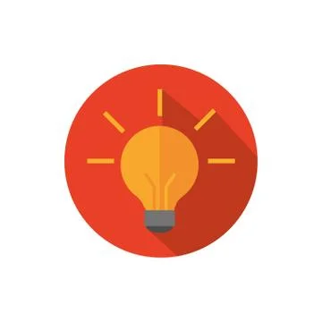 Light bulb ide creativity business strategy icon block shadow Illustrazione stock