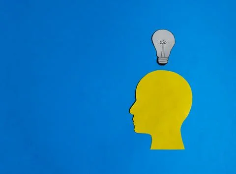 Light Bulb Idea Above Human Head Stock Photos