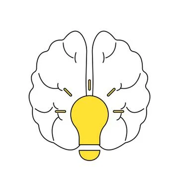 Light bulb idea with brain vector logo template. Corporate icon such as logotype Stock-Illustration