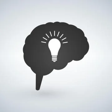 Light bulb idea with brain vector. Creative light bulb idea brain vector Stock Illustration