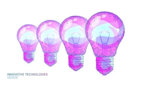 Light bulb idea business concept. Creative active human brain artificial Stock Illustration