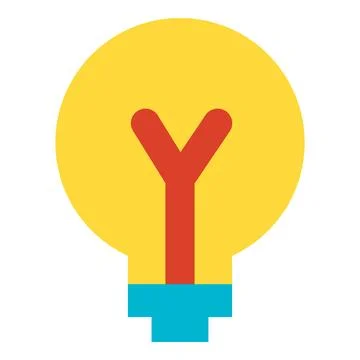 Light Bulb Idea Business Process Flat Icon 스톡 일러스트