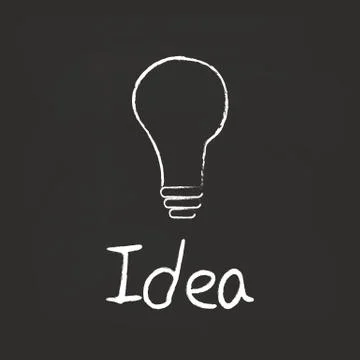 Light Bulb Idea Chalkboard Vector Illustration Stock Illustration