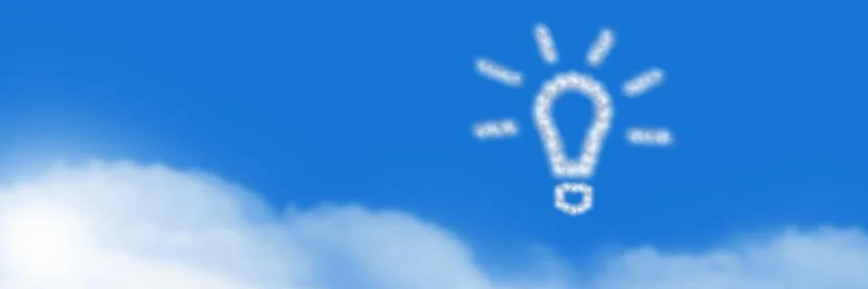Light bulb idea Cloud Icon with sky Stock Photos