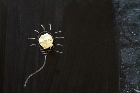 Light bulb, idea concept on chalkboard, Stock Photos