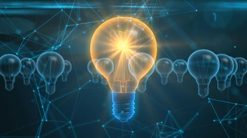 Light bulb idea concept. Connected dots. Seamless loop Stock-Footage 97079152
