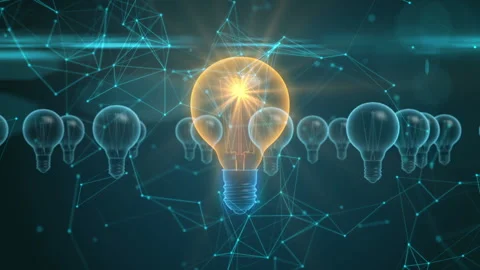 Light bulb idea concept. Connected dots. Vidéo 97132929