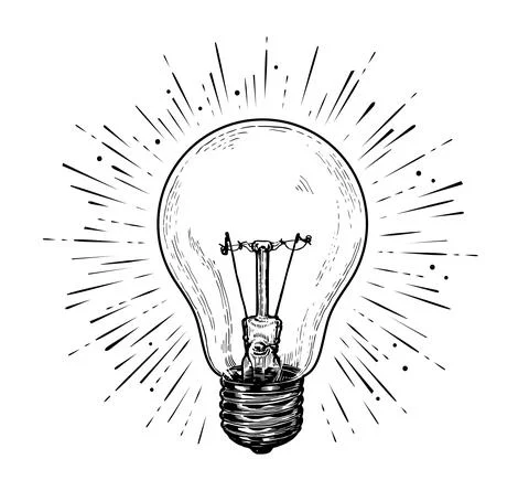Light bulb idea concept. Lightbulb with rays glowing vector illustration Stock Illustration