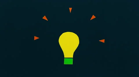 Light bulb idea concept in stop motion animation. Stock Footage 64054003