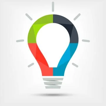 Light bulb idea concept template. Raster Illustration. Illustrazione stock